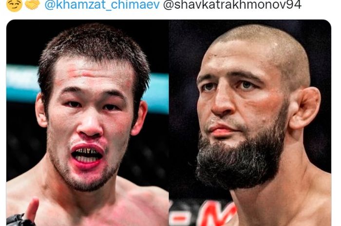 Montase dua jagoan UFC, Khamzat Chimaev (kanan), dan Shavkat Rakhmonov (kiri).