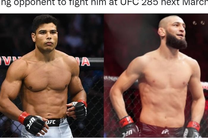 Dua jagoan UFC, Khamzat Chimaev (kanan), dan Paulo Costa (kiri) ternyata punya nasib yang mirip atau identik.