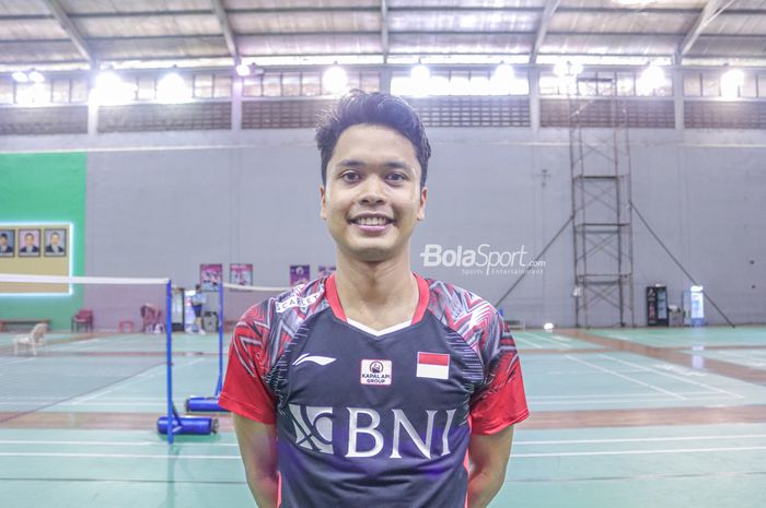 Pebulu tangkis tunggal putra Indonesia, Anthony Sinisuka Ginting, saat ditemui di Pelatnas PBSI, Cipayung, Jakarta, 4 Januari 2023.