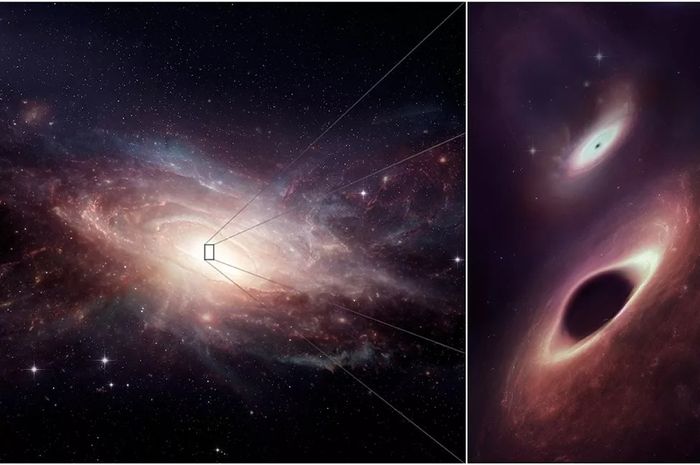 Dua lubang hitam sedang memakan galaksi, bagaimana nasib Bumi?