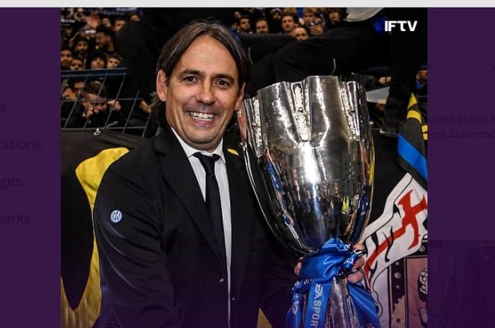Simone Inzaghi jadi raja gelar Piala Super Italia setelah membawa Inter Milan berjaya dengan menekuk AC Milan di Riyadh (18/1/2023).