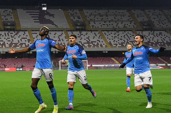 Striker Napoli, Victor Osimhen (9), percaya diri bahwa I Partenopei akan merayakan juara pada akhir musim 2022-2023.