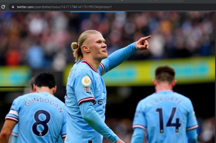 Penyerang Manchester City, Erling Haaland, sukses mengukir hat-trick keempatnya di Liga Inggris sekaligus membuatnya memecundangi Cristiano Ronaldo