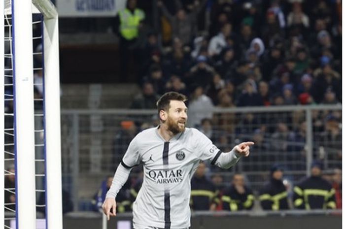 Lionel Messi mencetak 1 gol saat PSG mengalahkan Montpellier dalam laga pekan ke-21 Liga Prancis 2022-2023, Kamis (2/2/2023)
