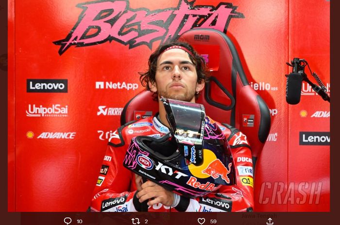 Pembalap Lenovo Ducati yang bertandem dengan Francesco Bagnaia di MotoGP 2023, Enea Bastianini