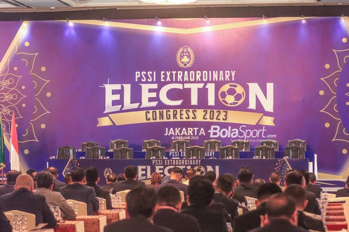 Suasana Kongres Luar Biasa PSSI di Hotel Sangri-La, Jakara, 16 Februari 2023.