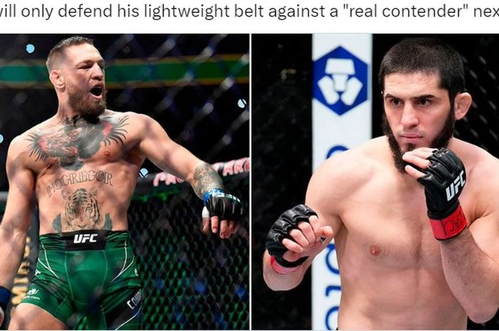 Muncul teori penyabungan raja kelas ringan UFC, Islam Makhachev (kanan) dengan bintang MMA, Conor McGregor (kiri).