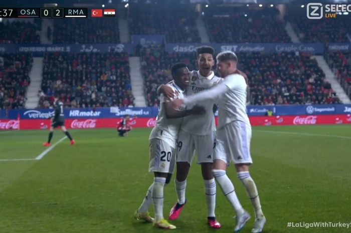 Real Madrid berhasil mengamankan poin penuh di Stadion El Sadar, markas Osasuna, usai memetik kemenangan 2-0 meski tanpa diperkuat Karim Benzema dan Toni Kroos.