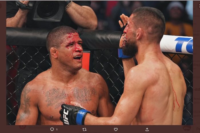 Gilbert Burns (kiri) mengakui siap melakoni duel bersimbah darah lagi kala bersua Jorge Masvidal di UFC 287