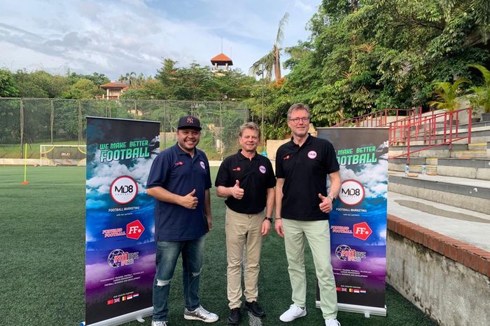 Jumpa Pers oleh Md8Football bersama Forward Football dalam rangka mengenalkan teknologi terbaru untuk sepak bola, yang digelar di kawasan Lebak Bulus, Jakarta, Kamis (23/02/23).