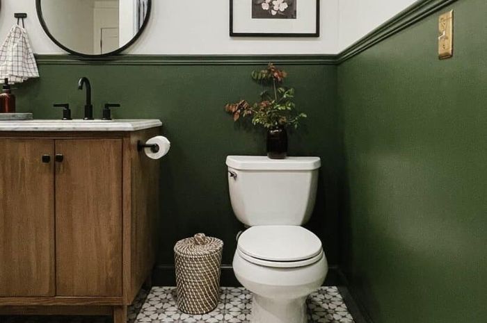 Cara Memanfaatkan Warna Hijau Sage di Kamar Mandi Bergaya Art Deco - iDEA