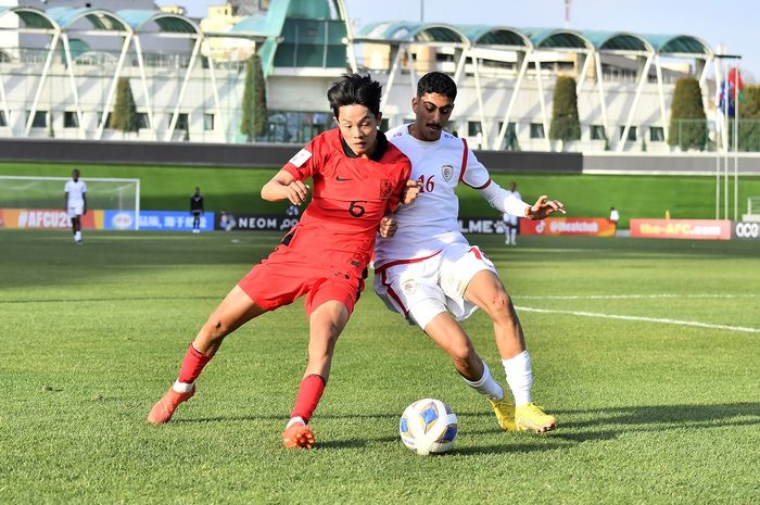 Pertandingan Grup C Piala Asia U-20 2023 antara Korea Selatan dan Oman.