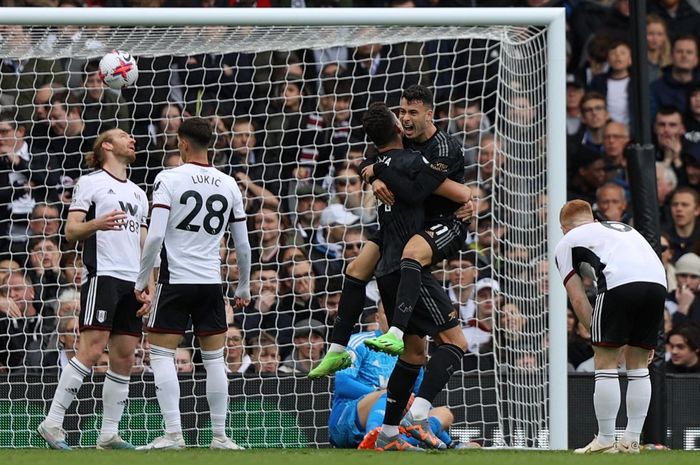 Arsenal sukses menaklukkan Fulham  di Craven Cottage, Minggu (12/3/2023) malam WIB, pada laga pekan ke-27 Liga Inggris 2022-2023.