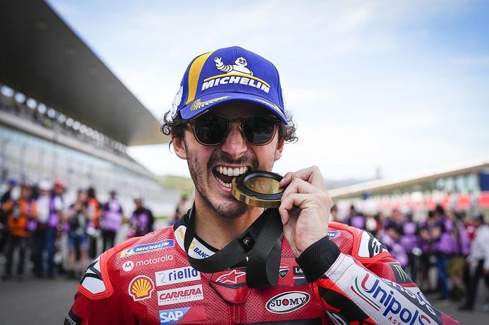 Pembalap Ducati Lenovo Team, Francesco Bagnaia juara balap Sprint MotoGP Portugal 2023.