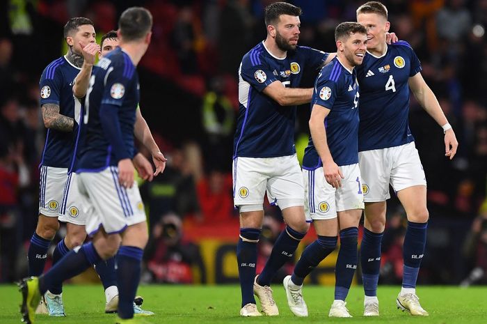 Skotlandia menang atas timnas Spanyol dengan dua gol Scott McTominay pada kualifikasi Piala Eropa 2024, Rabu (29/3/2023) di Hampden Park, Glasgow