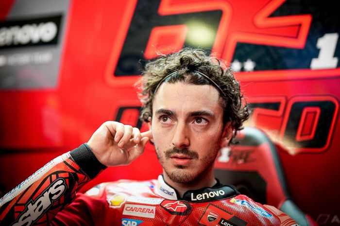 Francesco Bagnaia saat berada di paddock Ducati Lenovo di sela-sela P1 MotoGP Argentina 2023 di Sirkuit Termas de Rio Hondo, Argentina, Jumat (31/3/2023).