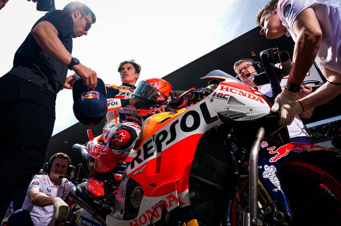 Pembalap Repsol Honda, Marc Marquez tak bisa tampil pada MotoGP Argentina 2023 usai insiden pada GP Portugal (26/3/2023)