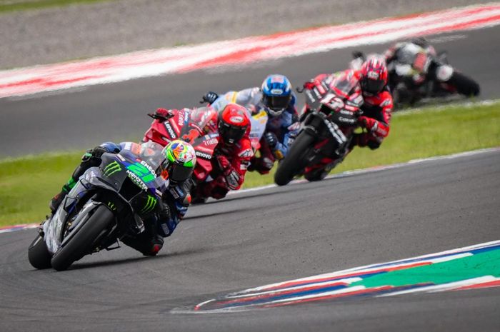 Franco Morbidelli ungkap motor Yamaha mampu cepat di lintasan lurus seperti Ducati pada hari kedua MotoGP Argentina 2023, di Sirkuit Terma de Rio Hondo, Argentina, Sabtu (1/4/2023).