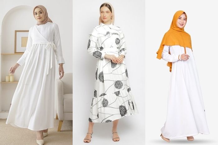 3 Online Shop Gamis Putih Elegan Kekinian untuk Lebaran 2023 - Stylo