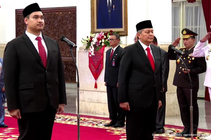 Dito Ariotedjo resmi dilantik Presiden Joko Widodo menjadi Menteri Pemuda dan Olahraga (Menpora), di Istana Negara, Jakarta Pusat, Senin (3/4/2023) sore.