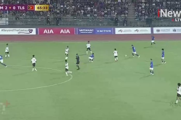 Kamboja vs Filipina dalam laga perdana Grup A SEA Games 2023 di Stadion Nasional Olimpiade, Phnom Penh, Kamboja, Sabtu (29/4/2023).