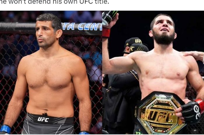 Teori sirnanya duel impian Islam Makhachev (kanan) melawan Beneil Dariush (kiri) dikuak komentator UFC, Jon Anik.