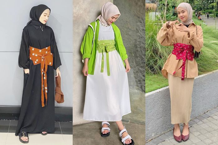 Ide OOTD Obi Belt Hijab dari Selebgram, Bikin Tampilan Makin Stylish