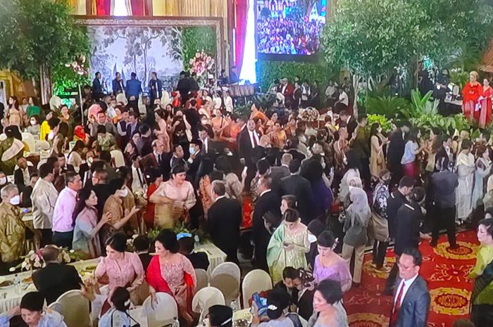 Pesta pernikahan Adat Batak Jessica Mila dan Yakup Hasibuan yang diselenggarakan di kawasan Kelapa Gading, Jakarta Utara, Sabtu (6/5/2023).