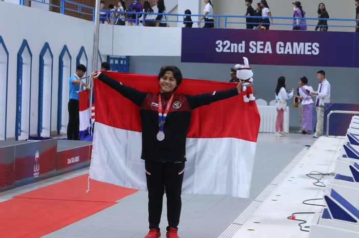 Atlet loncat indah Indonesia, Gladies Lariesa Garina Haga berhasil meraih medali perak pada SEA Games 2023, Senin (8/5/2023).