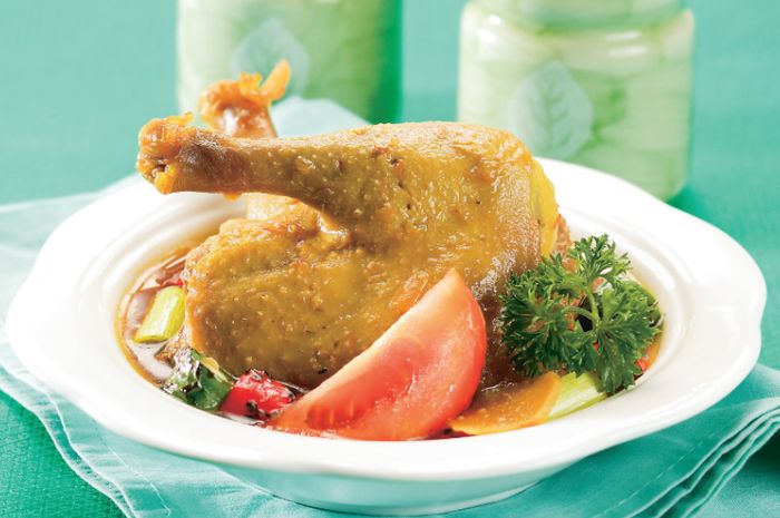 Hidangan bebek masak jahe.