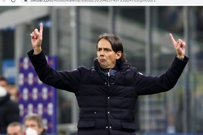 Pelatih Inter Milan, Simone Inzaghi, kecewa timnya hanya menang 2-0 atas AC Milan di leg pertama semifinal Liga Champions, Kamis (11/5/2023).