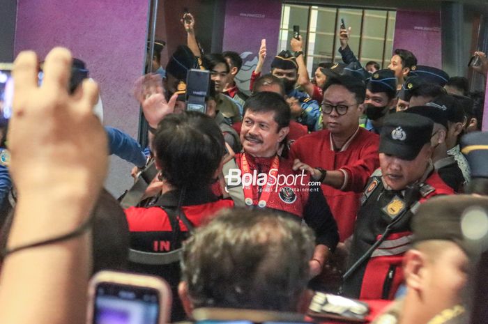 Indra Sjafri saat Kedatangan timnas U-22 Indonesia di Bandara Soekarno Hatta, Kamis (18/5/2023).