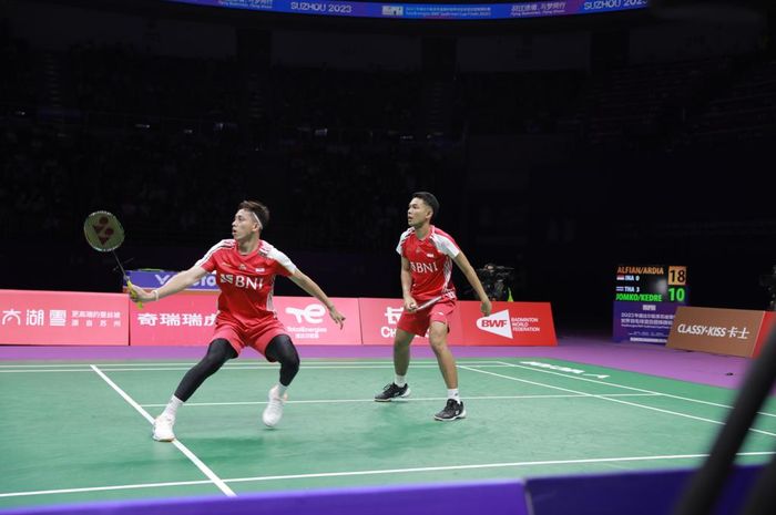 Ganda putra Indonesia, Fajar Alfian/Muhammad Rian Ardianto gagal melangkah jauh pada Singapore Open 2023