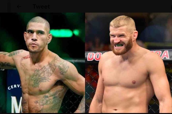 Israel Adesanya beberkan prediksinya soal duel Alex Pereira (kiri) kontra Jan Blachowicz (kanan) di UFC 291.
