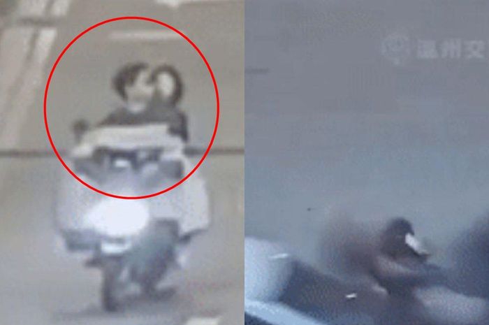 Ciuman saat naik motor berakhir tragis