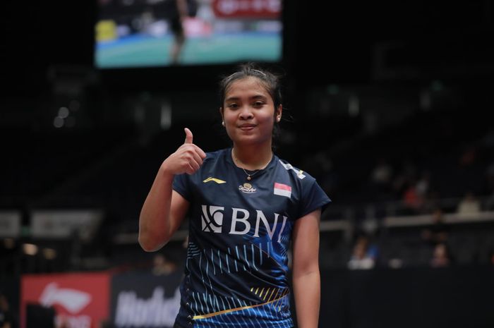 Tunggal putri Indonesia, Gregoria Mariska Tunjung menangi laga perdananya di Japan Open 2023.