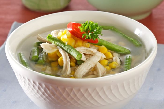 Hidangan sayur bening kacang panjang