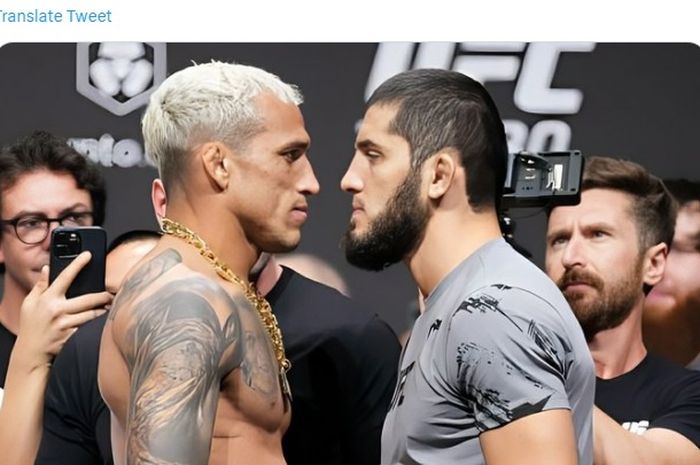 Pertarungan Islam Makhachev dan Charles Oliveira di UFC 294 sudah mulai panas.