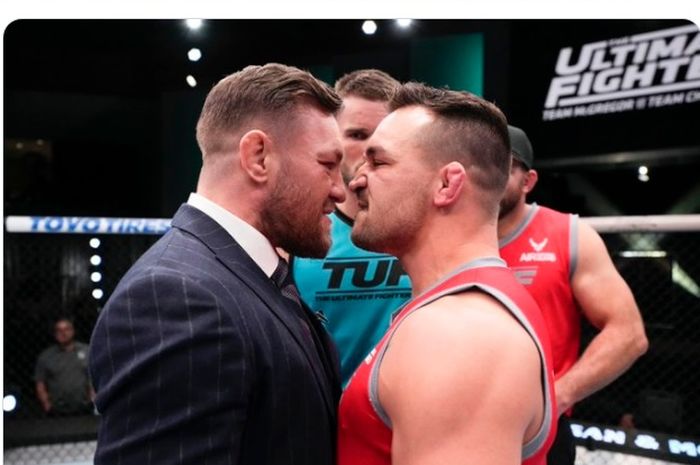 Prediksi soal duel Conor McGregor (iri) lawan Michael Chandler (kanan) di UFC 303 muncul ke permukaan.