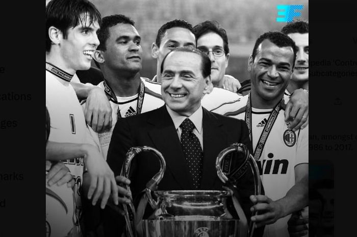 Eks Presiden AC Milan, Silvio Berlusconi, meninggal dunia pada Senin (12/6/2023).