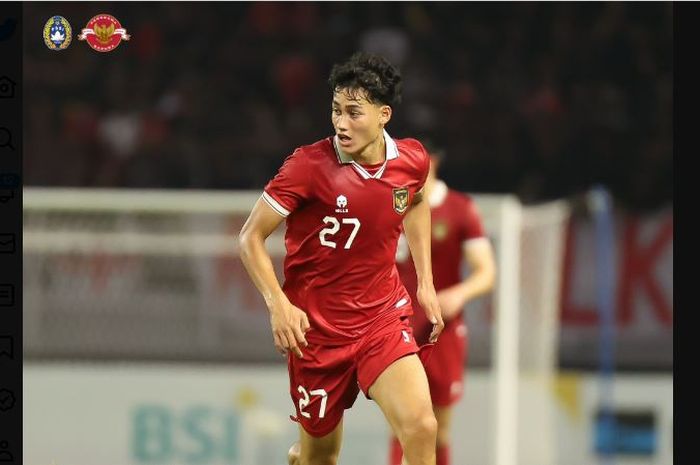 Pemain Timnas Indonesia, Rafael Struick, melakoni laga debutnya di laga uji coba melawan Timnas Palestina, Rabu (14/6/2023).