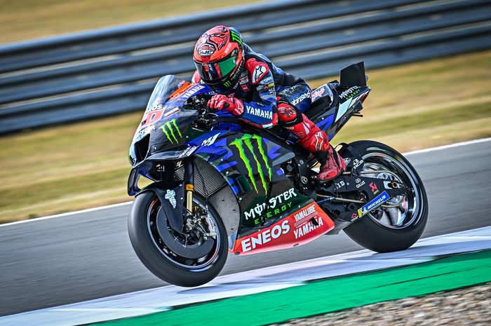 Pembalap Monster Energy Yamaha, Fabio Quartararo, dapat mengatasi rasa sakit untuk mendapatkan hasil bagus saat tampil pada kualifikasi MotoGP Belanda di Sirkuit Assen, Belanda, 24 Juni 2023.