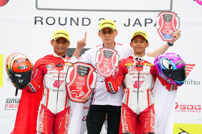 Pembalap Indonesia, Rheza Danica Ahrens dan Veda Ega Pratama berhasil meraih podium juara dan podium tiga pada ARRC (Asia Road Racing Championship) 2023 pada balapan pertama, di Sportsland Sugo International Racing Course, Jepang Sabtu (24/6/2023).