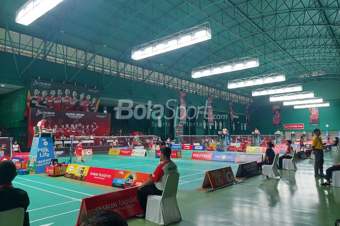 Suasana hari keempat Audisi Umum PB Djarum pada Rabu (5/7/2023) di GOR Djarum, Kudus, Jawa Tengah.