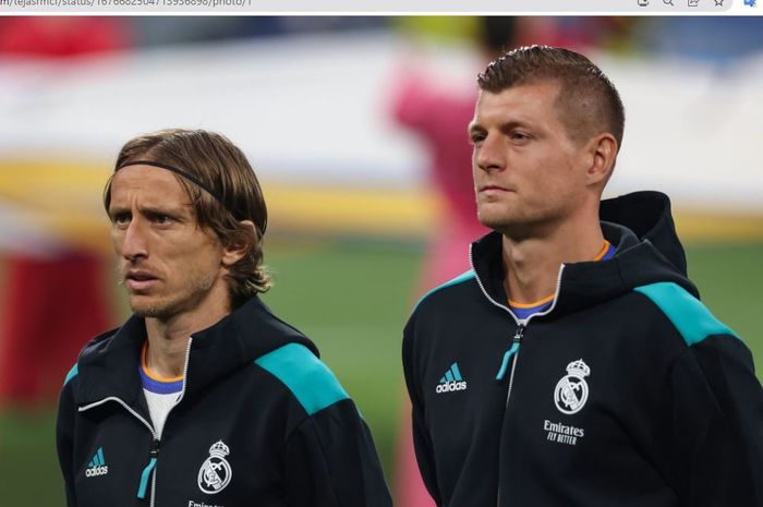 Gelandang Real Madrid, Toni Kroos (kanan).