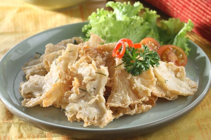 Hidangan jamur tiram goreng bumbu ketumbar