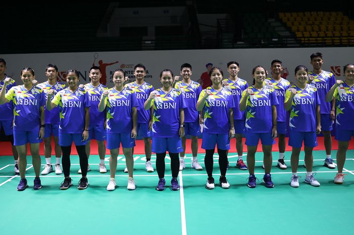 Tim bulu tangkis Indonesia untuk Kejuaraan Asia Junior 2023.