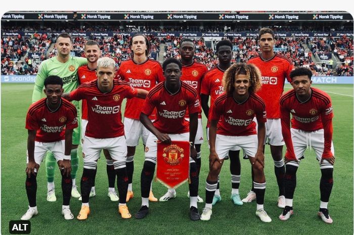 Starting XI Manchester United dalam uji coba pertama menjelang musim 2023-2024 menghadapi Leeds United, Rabu (12/7/2023) di Oslo.