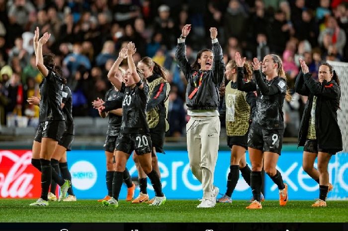 Timnas Wanita Selandia meraih kemenangan bersejarah atas Norwegia di Piala Dunia Wanita 2023, Kamis (20/7/2023) di Auckland.
