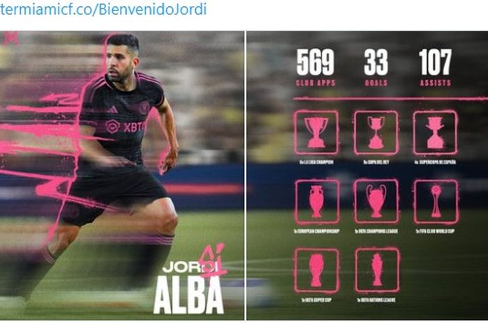 Jordi Alba resmi berlabuh ke Inter Miami.